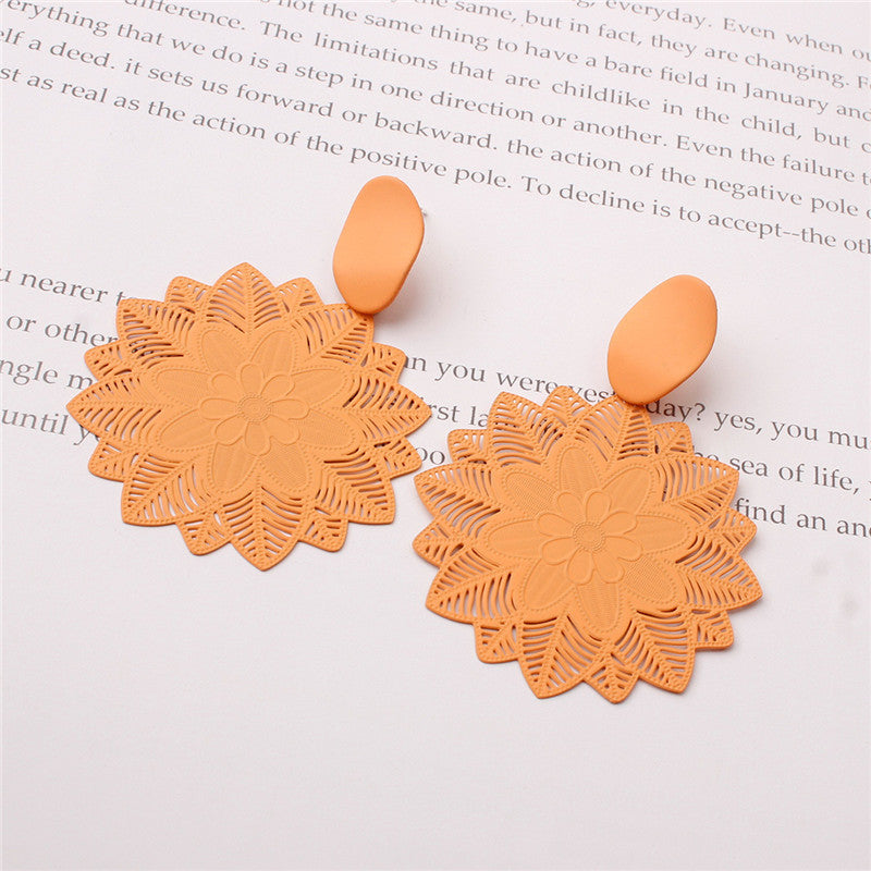Wholesale 925 silver exaggerated forest black flower earrings earrings super fairy girl temperament net celebrity earrings